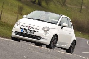 white fiat 500