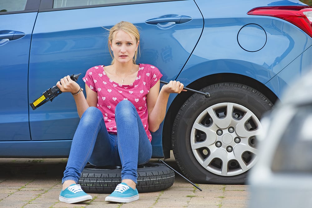 changing car tyre