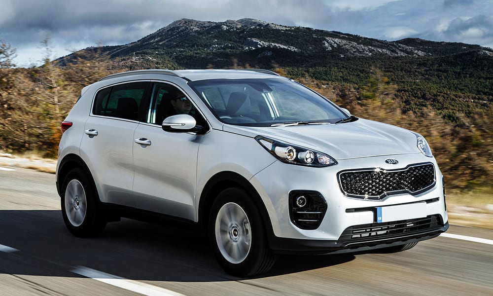 kia sportage on the road